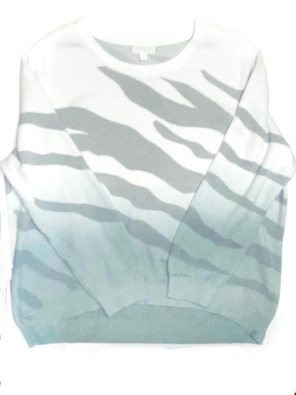 Barefoot Dreams Cozychic Ultra Lite Grey Ombre Zebra Print Pullover Size 3X